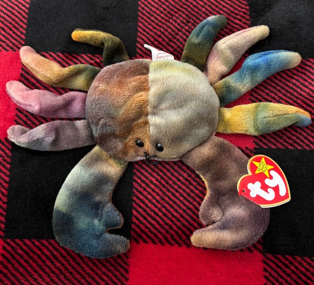 1996 Ty Claude the Crab 5th Gen Hang Tag 4083 Beanie Baby 8" Plush Toy